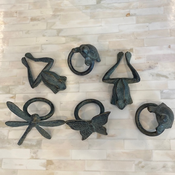 Other - Verdigris Whimsical Creature Napkin Rings Set of Six NWOT